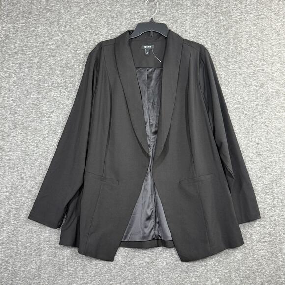 Torrid Blazer Jacket Womens Size 2X Black Long Sleeve Open Front - Picture 1 of 5